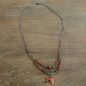 Native American dolphin sandstone necklace